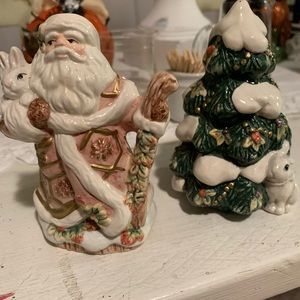 Fitz & Floyd Snowy Woods salt and Pepper Shakers